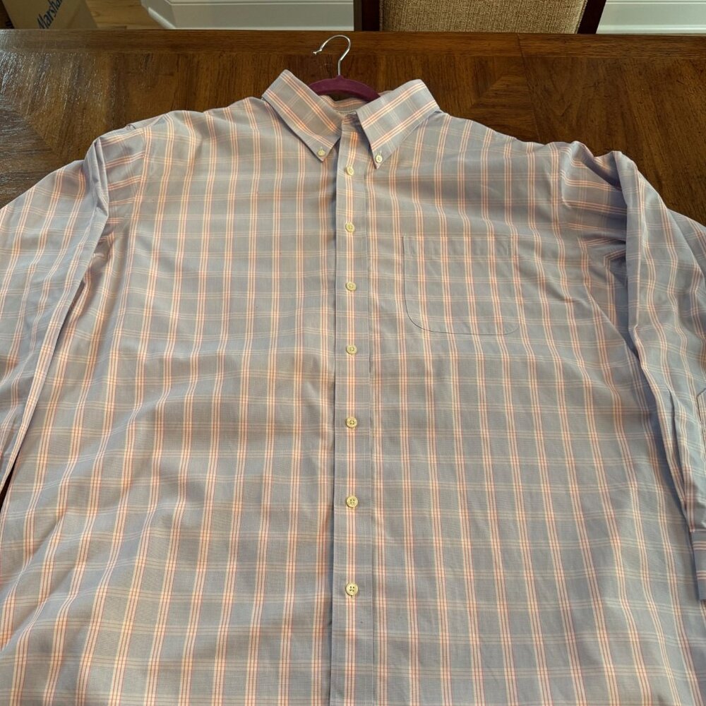 Long Sleeve Oxford - 2 ply Cotton Pinpoint - By Paul Frederick Size 19 37